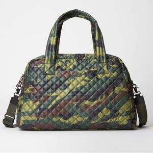 MZ WALLACE GREEN CAMO JIMMY QUILTED DUFFEL